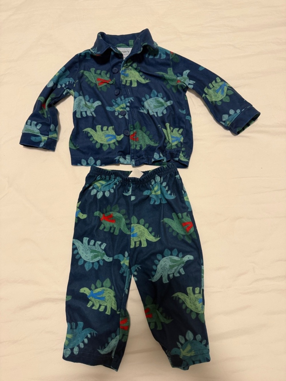 Kids Navy Blue Dinosaur Pajama Set baby 12 months